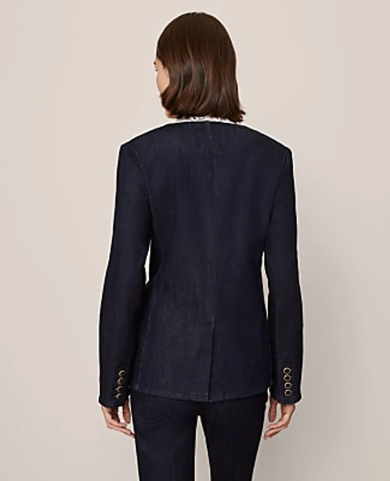 Ann Taylor Denim Split Hem Jacket Size XS Classic Rinse Wash Women's