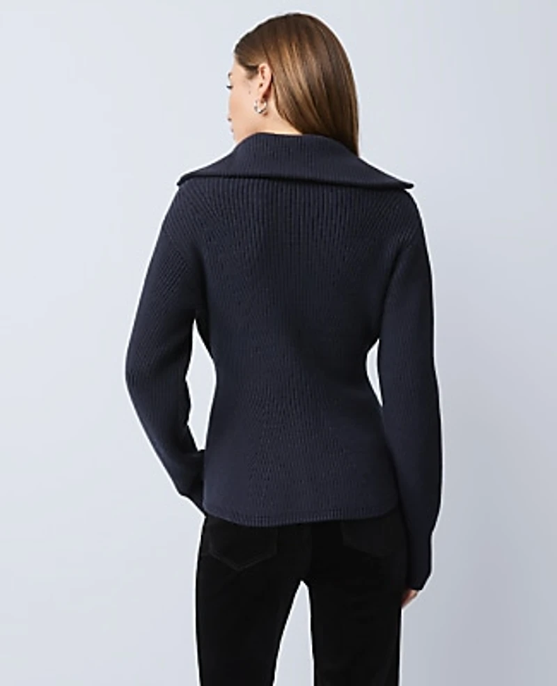 Ann Taylor Weekend Cable Sweater Jacket Women's