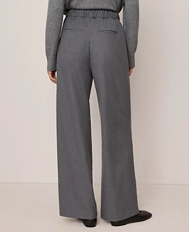 Ann Taylor Weekend Wide-Leg Jogger Pant Dusk Grey Melange Women's