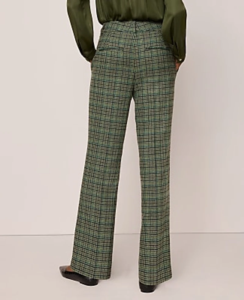 Ann Taylor The Jayne Trouser in Houndstooth Size 0 Muted Moss Women's
