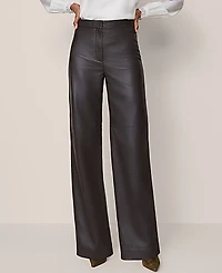 Ann Taylor Studio Collection The Petite Straight Pant Leather Dark Brown Women's