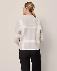 Ann Taylor Petite Weekend Plaid Mock Neck Sweater Neutral Women's