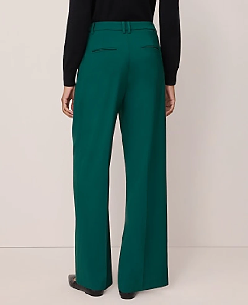 Ann Taylor The Petite Side Button Wide-Leg Pant Night Garden Women's