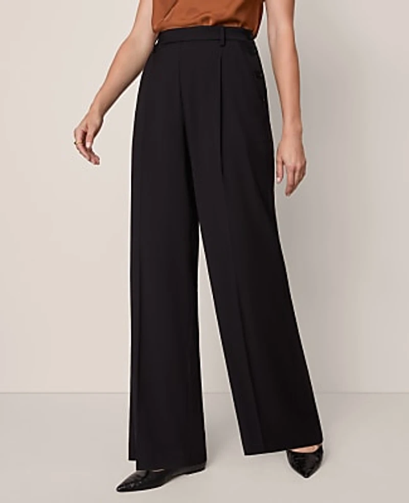 Ann Taylor The Petite Side Button Wide-Leg Pant Women's