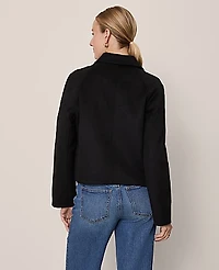 Ann Taylor Petite Collared Double Face Jacket Black Women's