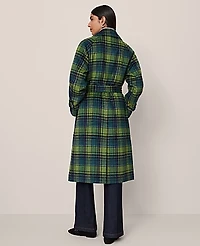 Ann Taylor Petite Plaid Trench Coat Bonsai Tree Women's