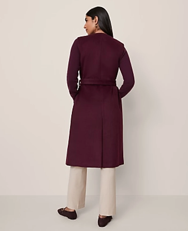 Ann Taylor Petite Belted Trench Vest Poised Plum Women's