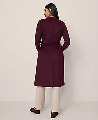 Ann Taylor Petite Belted Trench Vest Poised Plum Women's