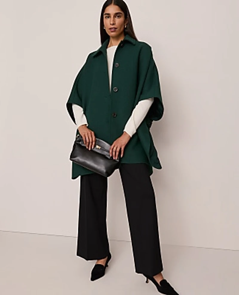 Ann Taylor Petite Buttoned Trench Cape Pine Grove Women's