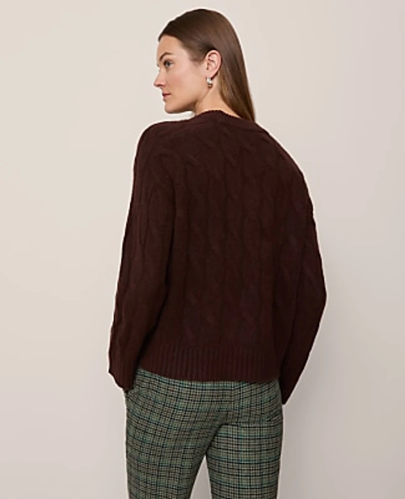 Ann Taylor Petite Cable Crew Neck Sweater Women's