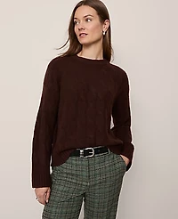 Ann Taylor Petite Cable Crew Neck Sweater Women's