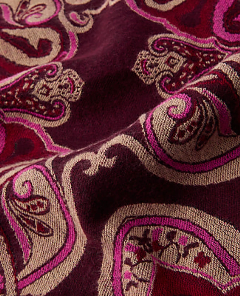 Ann Taylor Paisley Scarf Poised Plum Women's