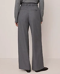 Ann Taylor Petite Weekend Wide-Leg Jogger Pant Size Large Dusk Grey Melange Women's