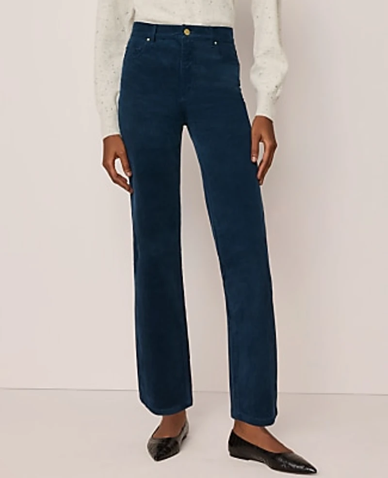 Ann Taylor The Petite High Rise Corduroy Pant Moonlit Backdrop Women's