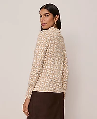 Ann Taylor Chain Link Mock Neck Top Cafe Au Lait Women's