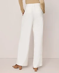 Ann Taylor The Side Button Wide-Leg Pant Winter White Women's