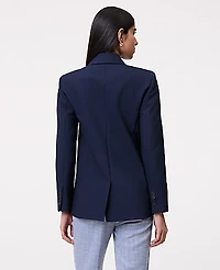 Ann Taylor The Straight Fit Double Breasted Blazer Size 4 Night Sky Women's