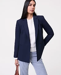 Ann Taylor The Straight Fit Double Breasted Blazer Size 4 Night Sky Women's