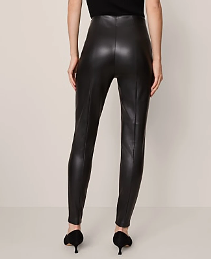 Ann Taylor The Seamed Button Legging Faux Leather Women's