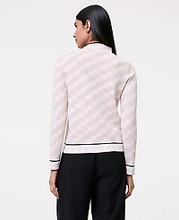 Ann Taylor Geo Mock Neck Sweater Sail Cloth Women's