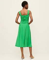 Ann Taylor Ruched Midi Dress Women's