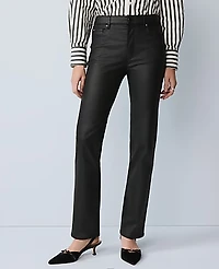 Ann Taylor The Coated Perfect Straight Jean Black Women's
