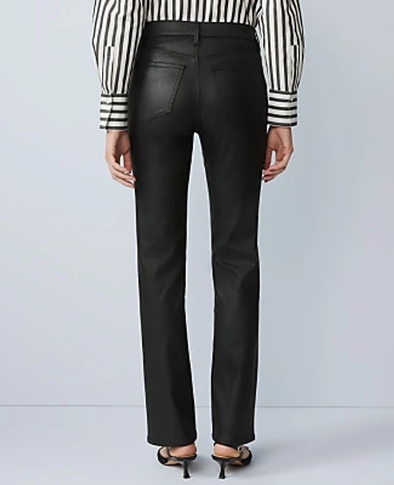 Ann Taylor The Coated Perfect Straight Jean Black Women's