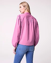 Ann Taylor Weekend Embroidered Collar Blouse Women's
