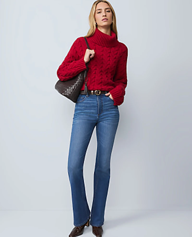Ann Taylor The Boot Jean Refined Dark Indigo Wash Women's