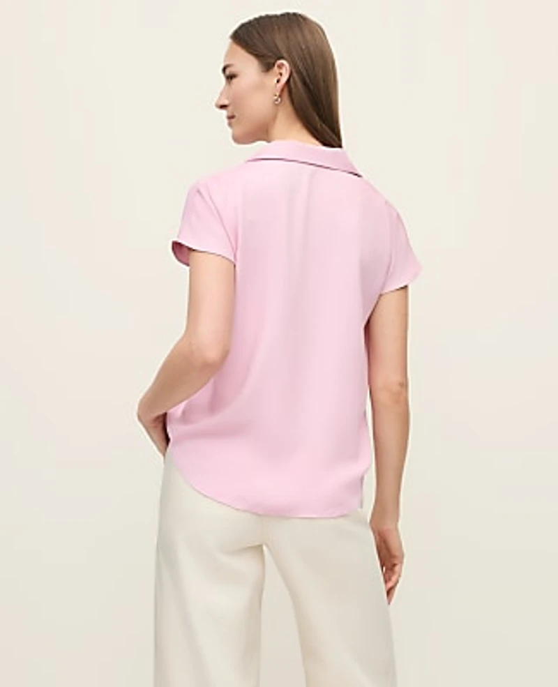 Ann Taylor Split Neck Blouse Women's