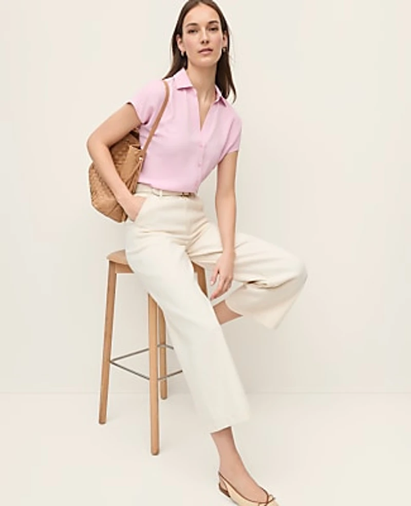 Ann Taylor Split Neck Blouse Women's