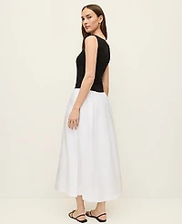 Ann Taylor Mixed Media Boatneck Midi Dress Black Women's
