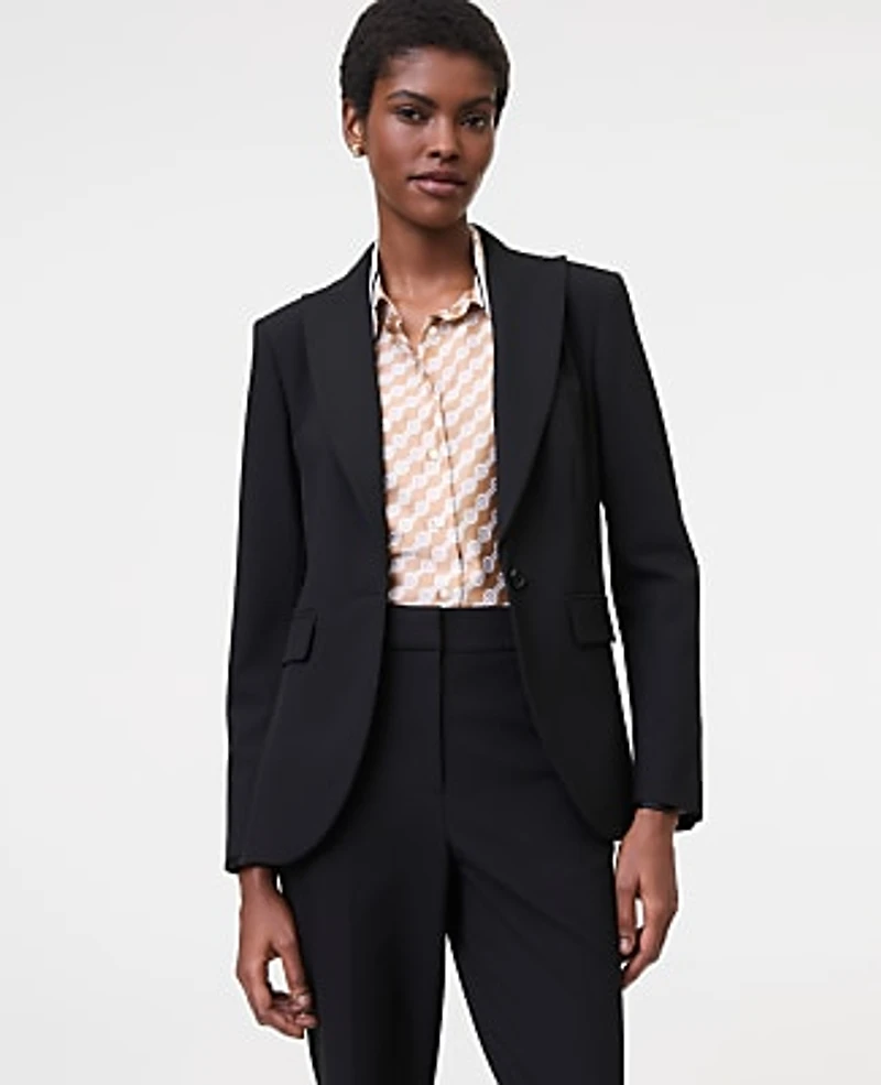 Ann Taylor The Fitted Long Blazer Seasonless Stretch Women's