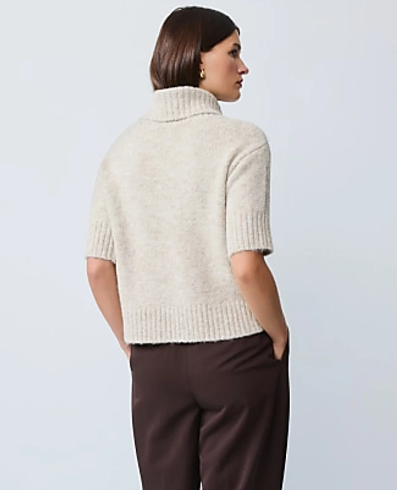 Ann Taylor Petite Turtleneck Elbow Sleeve Sweater T-Shirt Women's