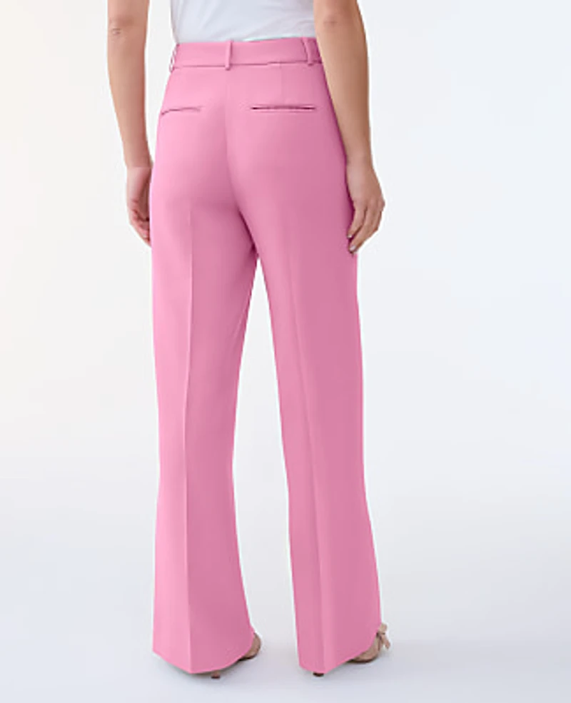 Ann Taylor The Wide-Leg Flare Trouser Fluid Crepe Smokey Rose Women's