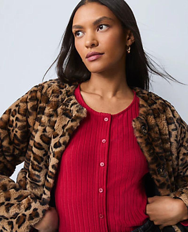 Ann Taylor Petite Weekend Crew Neck Cardigan Women's