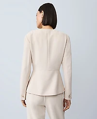 Ann Taylor Petite Split Hem Jacket Ivory Whisper Women's