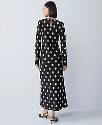 Ann Taylor Petite Dotted Satin Sheath Dress Size 0 Black Women's
