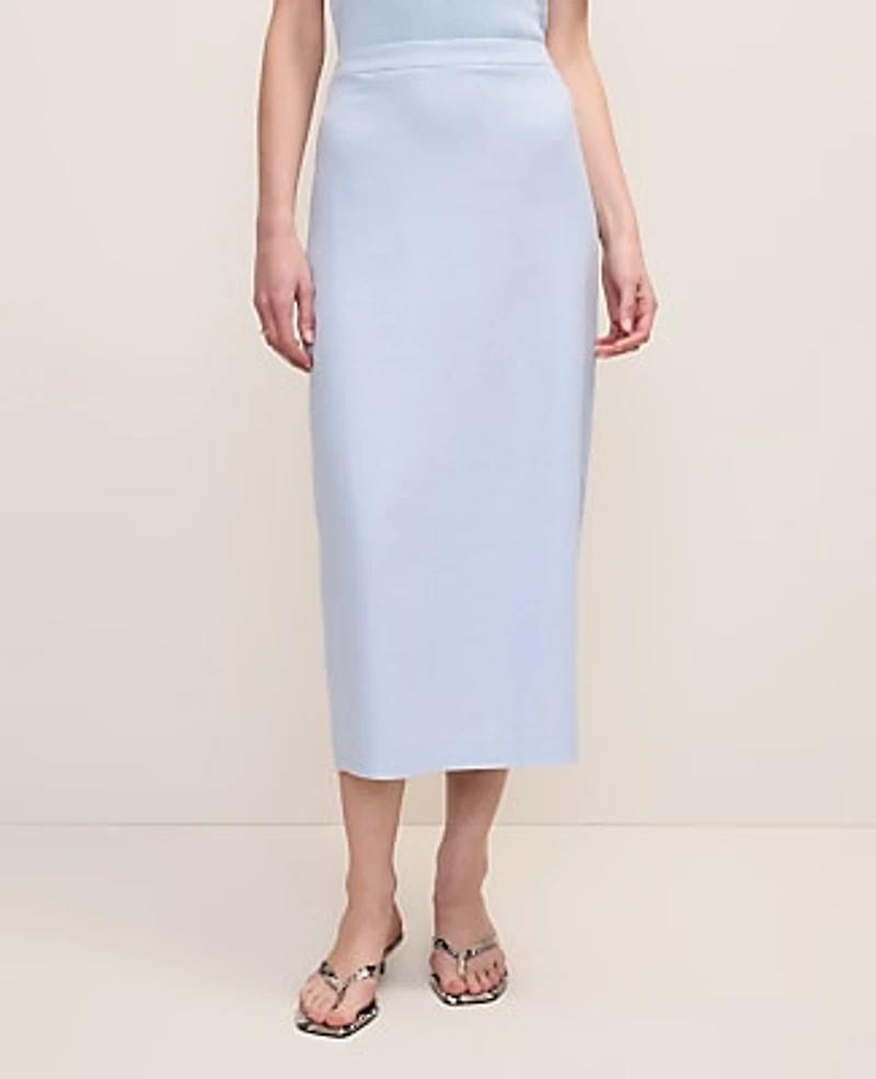 Ann Taylor The Clean Midi Skirt Linen Blend Women's