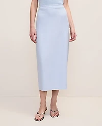 Ann Taylor The Clean Midi Skirt Linen Blend Women's