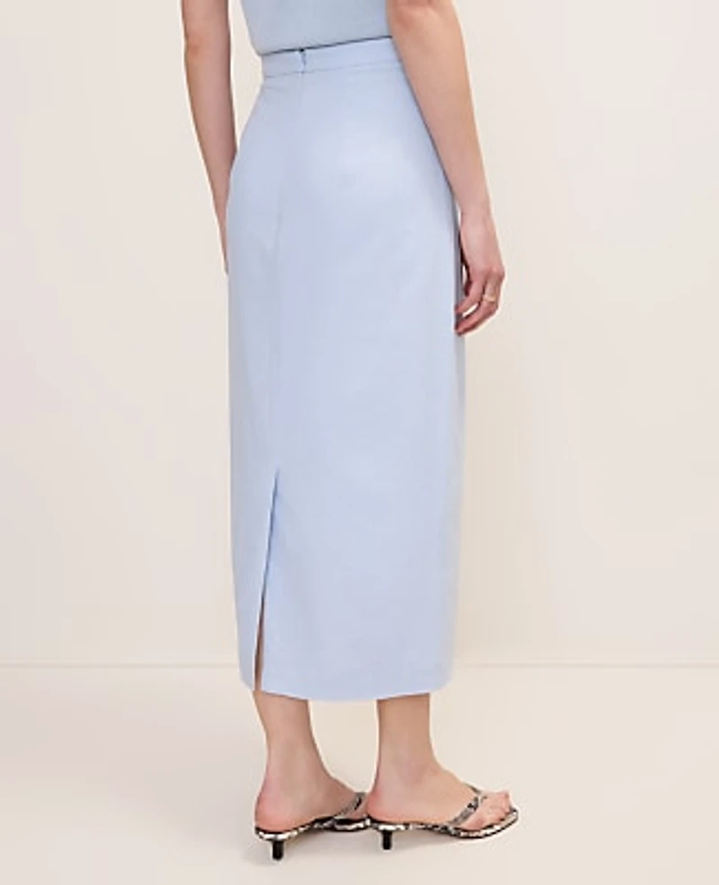 Ann Taylor The Clean Midi Skirt Linen Blend Women's