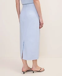 Ann Taylor The Clean Midi Skirt Linen Blend Women's