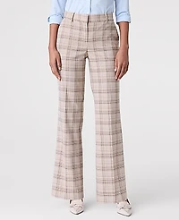 Ann Taylor The Petite Jayne Trouser Plaid Tan/Navy Women's