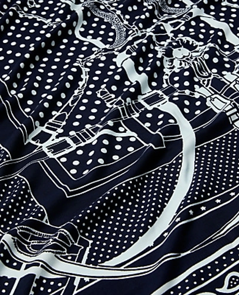 Ann Taylor Chain Link Print Square Scarf Night Sky Women's