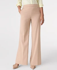 Ann Taylor The Petite Everyday Sailor Wide-Leg Pant Cafe Au Lait Women's