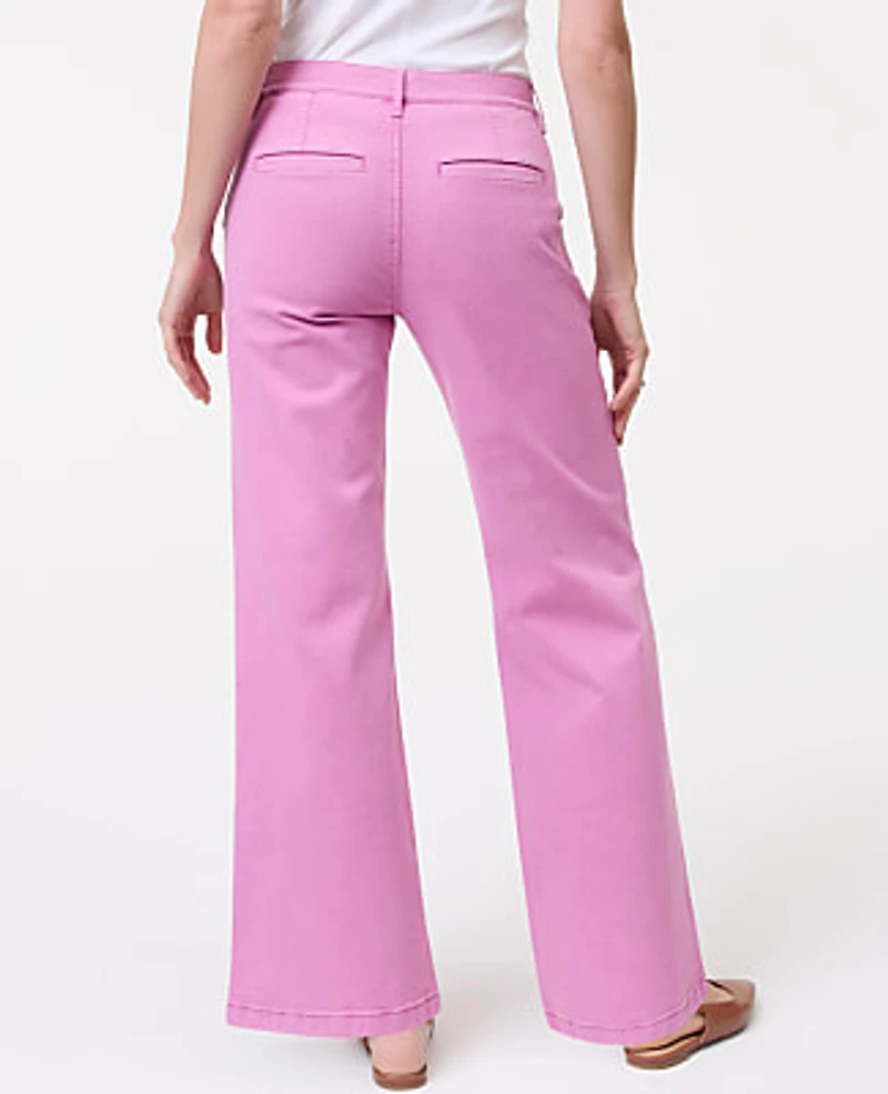 Ann Taylor Weekend Wide-Leg Jean Dusty Mauve Women's