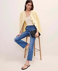 Ann Taylor The Cutaway Jacket Linen Blend Yellow Buttercream Women's