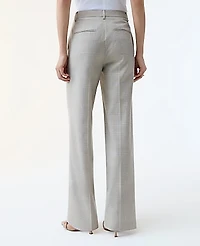 Ann Taylor The Straight Trouser Plaid — Curvy Fit Tan/Blue Combo Women's