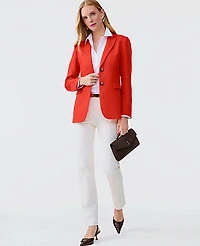 Ann Taylor The Greenwich Blazer Basketweave Fiery Sunset Women's