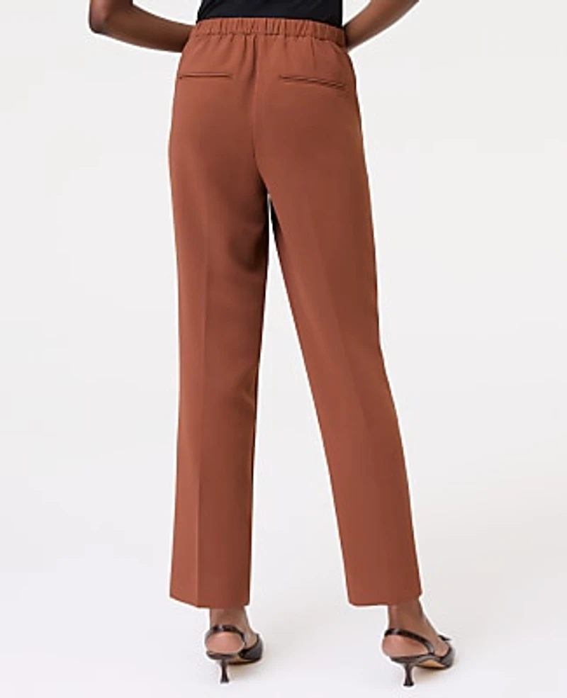 Ann Taylor The Relaxed Ankle Pant Textured Crepe Tortoise Shell Brown Women's
